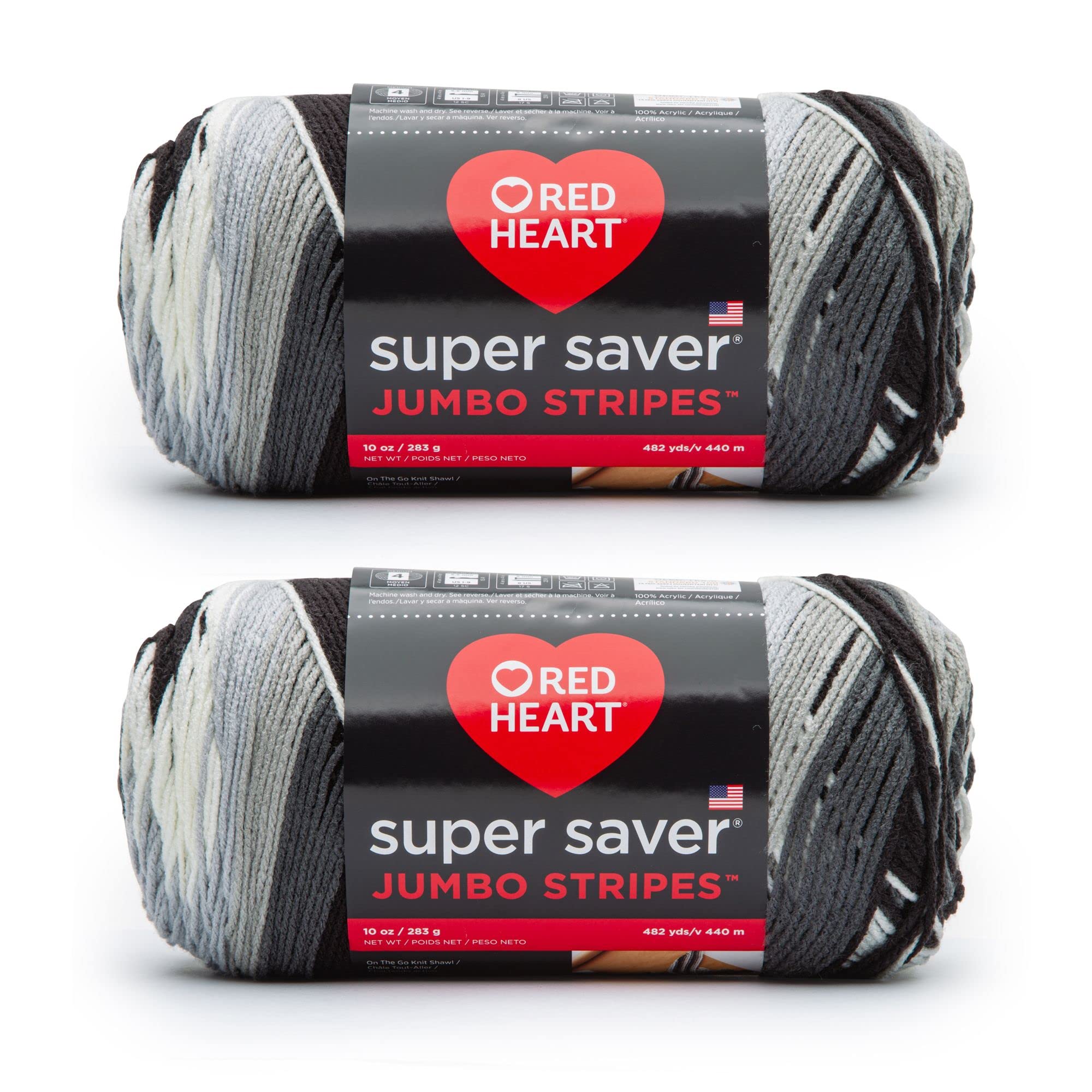 Amazon.com: Red Heart Super Saver Jumbo Newspaper Stripe Yarn - 2